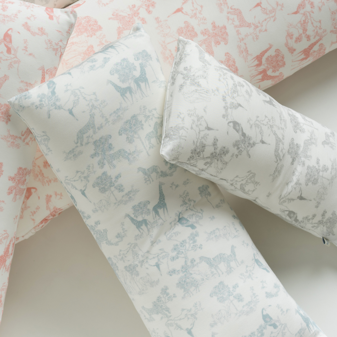 Huggable Pillow in Blue Safari Toile