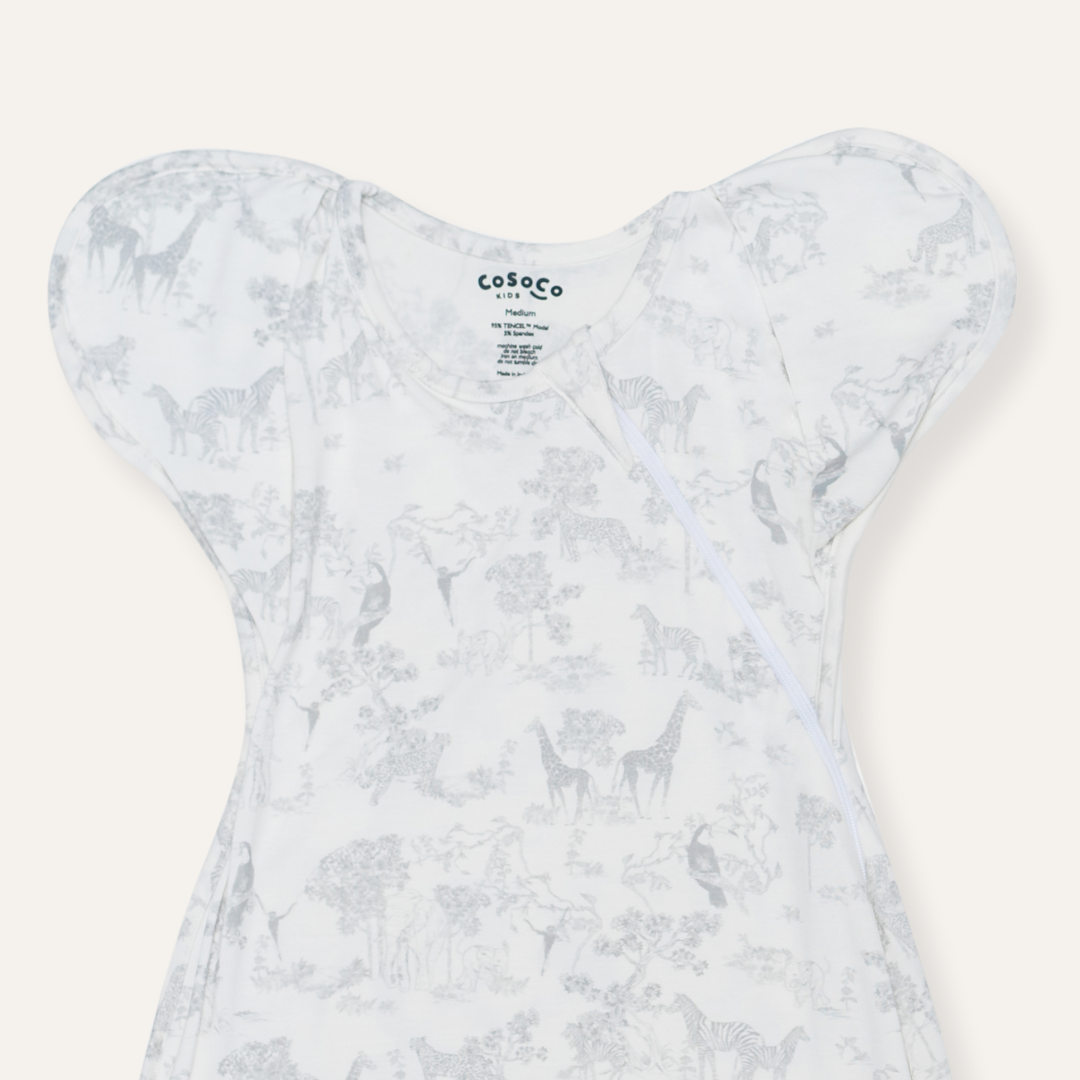 Sleepsuit in Pink Safari Toile