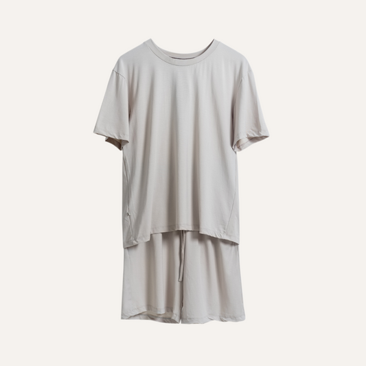 Adults Short Sleeve Set in Earl Grey