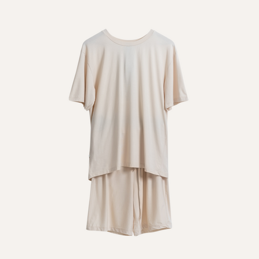 Adults Short Sleeve Set in Moonlight Beige