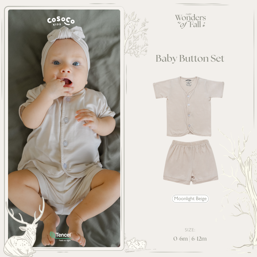 Baby Button Set in Moonlight Beige